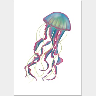 Amazing glowing jellyfish Posters and Art